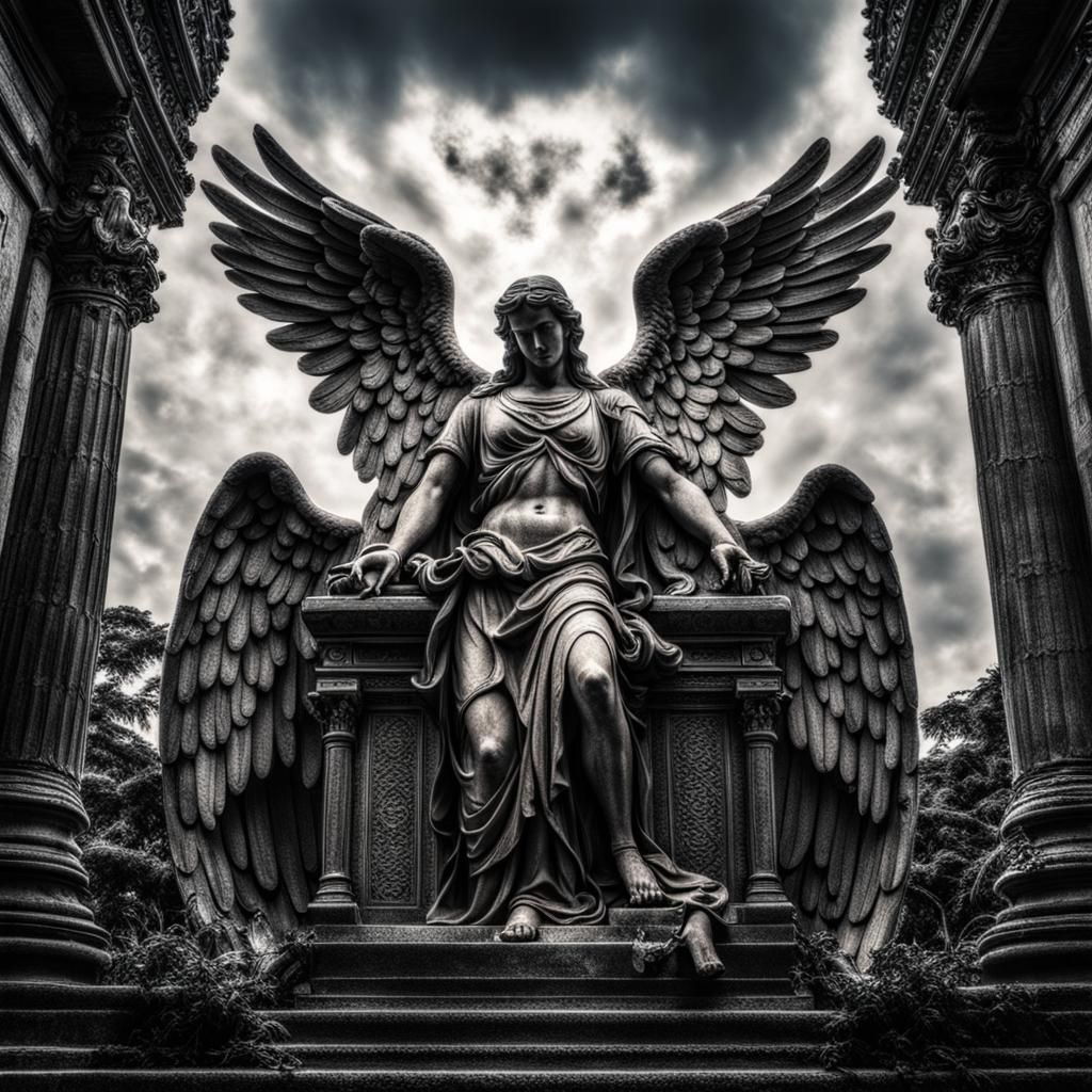 Hyperrealistic Paradise Scene with God and Angels