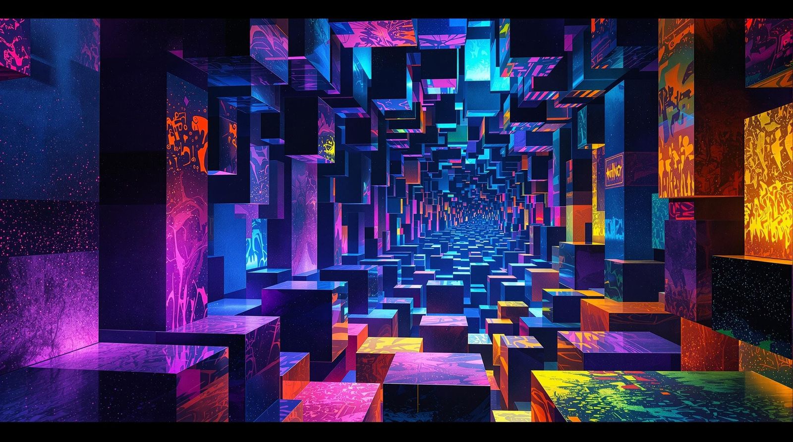 Dreamlike Cubist Kaleidoscope in Chiaroscuro