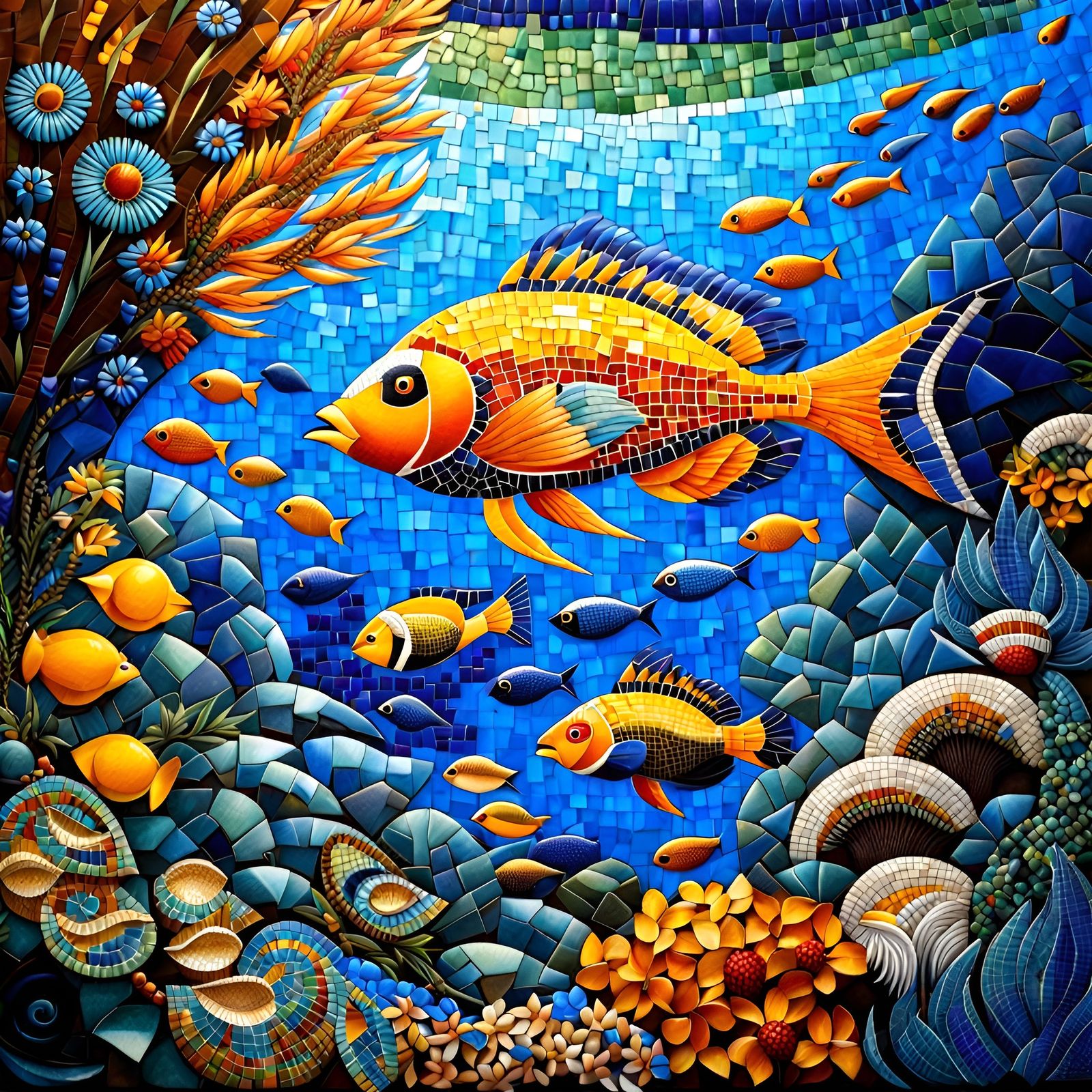 Underwater Mosaic Scene