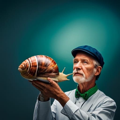 Mailman gives a letter to a giant Snail