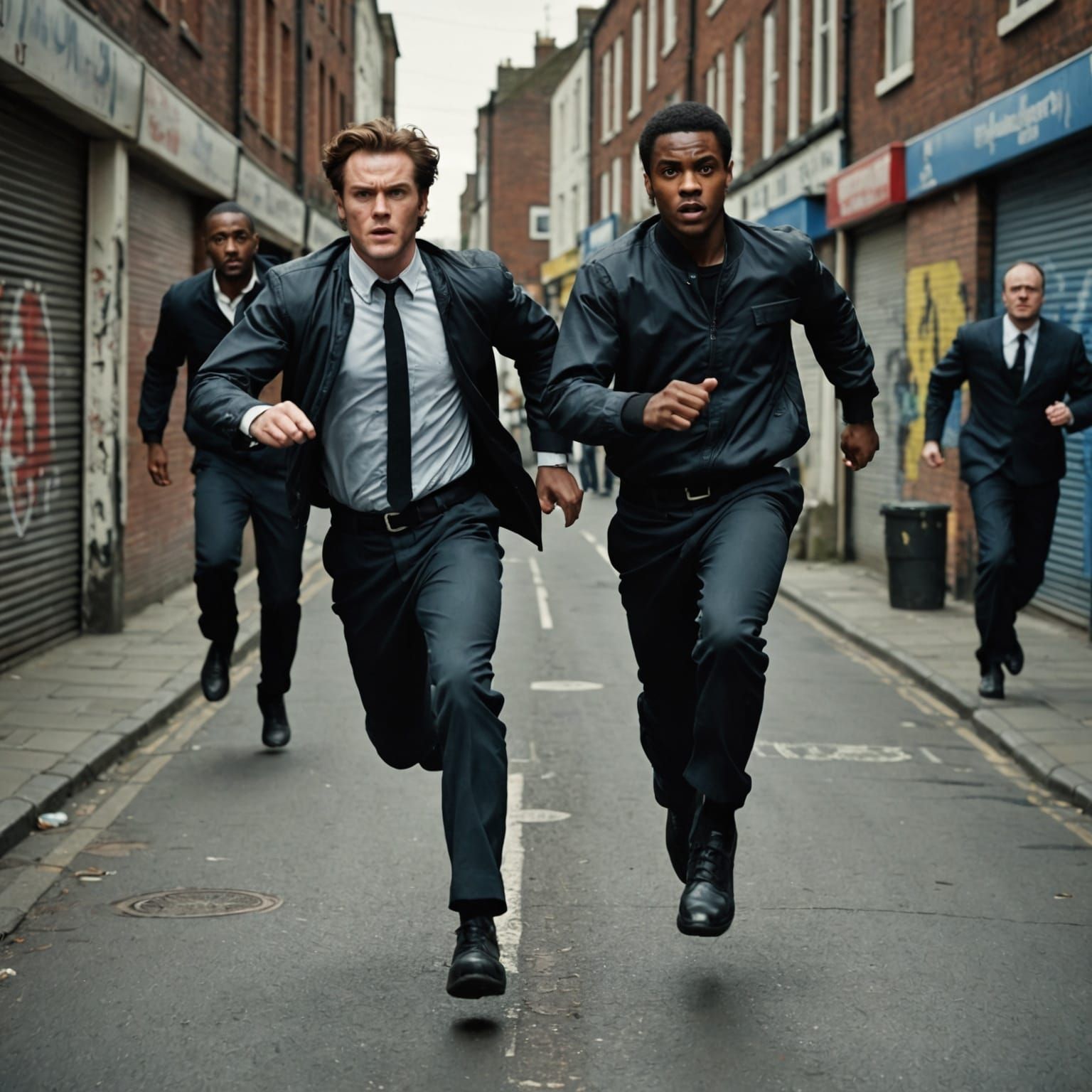 Intense Birmingham Chase Scene in Cinematic Style