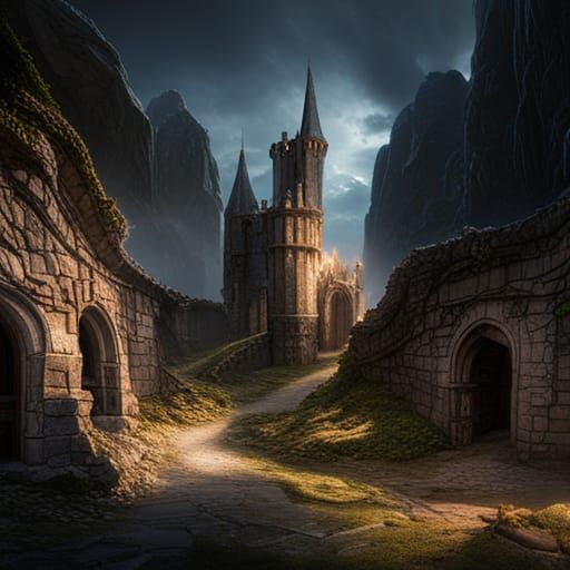 Ruins of Medieval Castle: Fantasy Concept Art