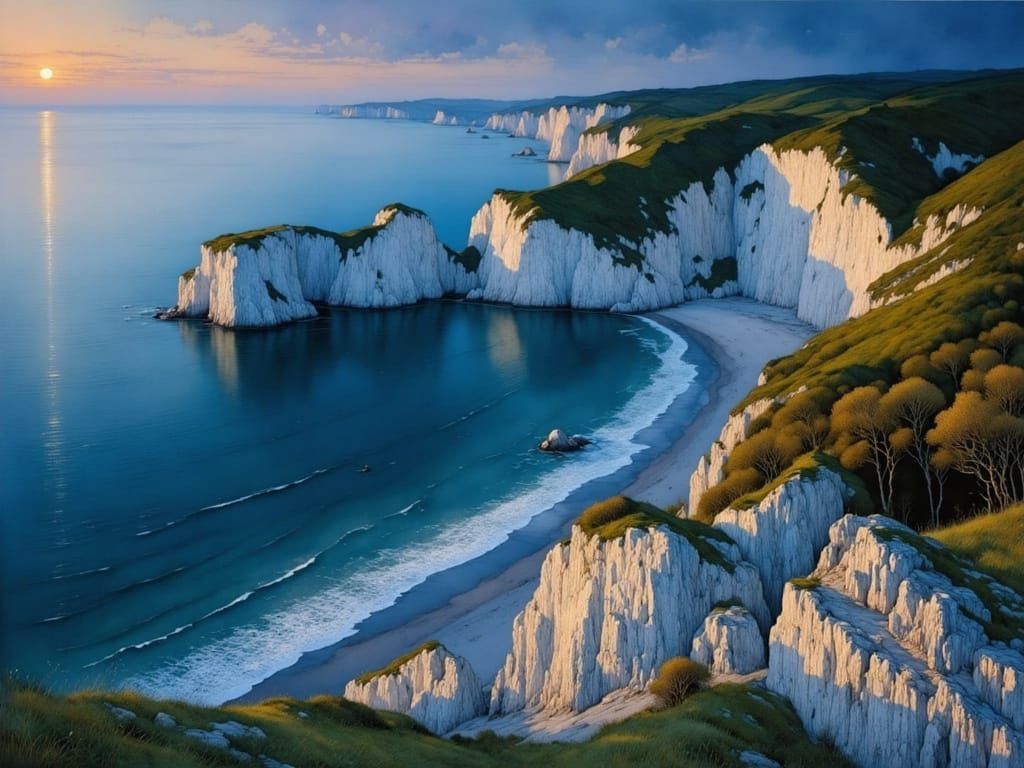 Chalk Coast of Rügen in Ethereal Evening Light