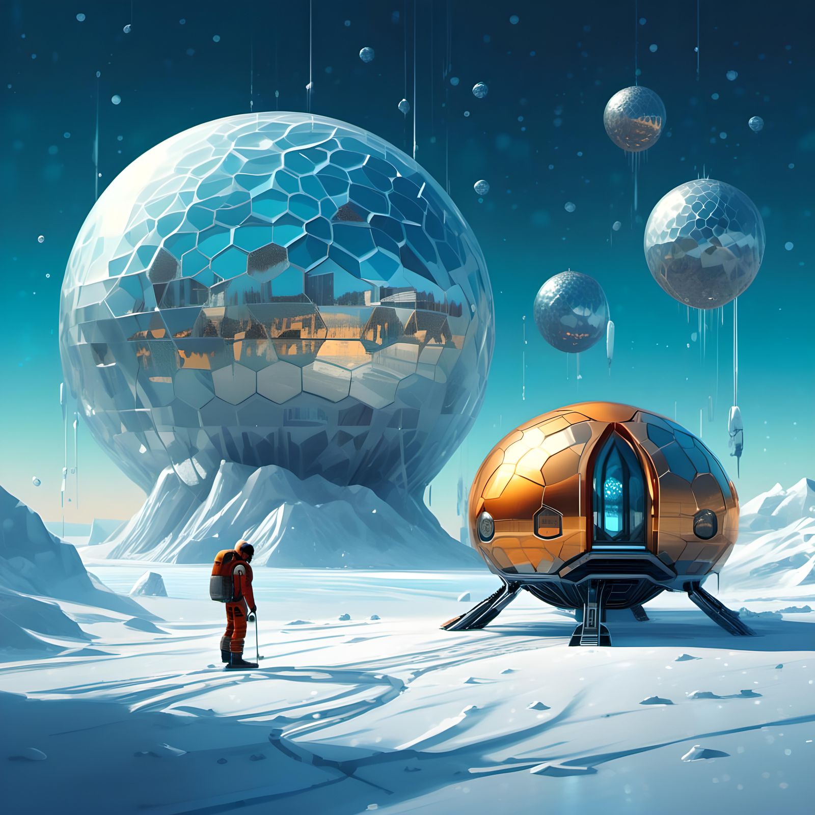 Surreal Sci-Fi Research Outpost on Alien Planet