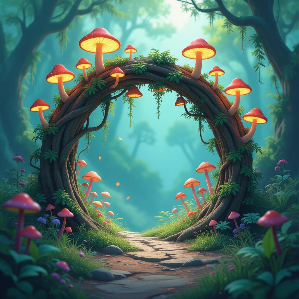 Whimsical Portal to Alien Jungle