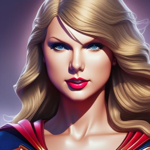 Supergirl Portrait in Digital Art Style