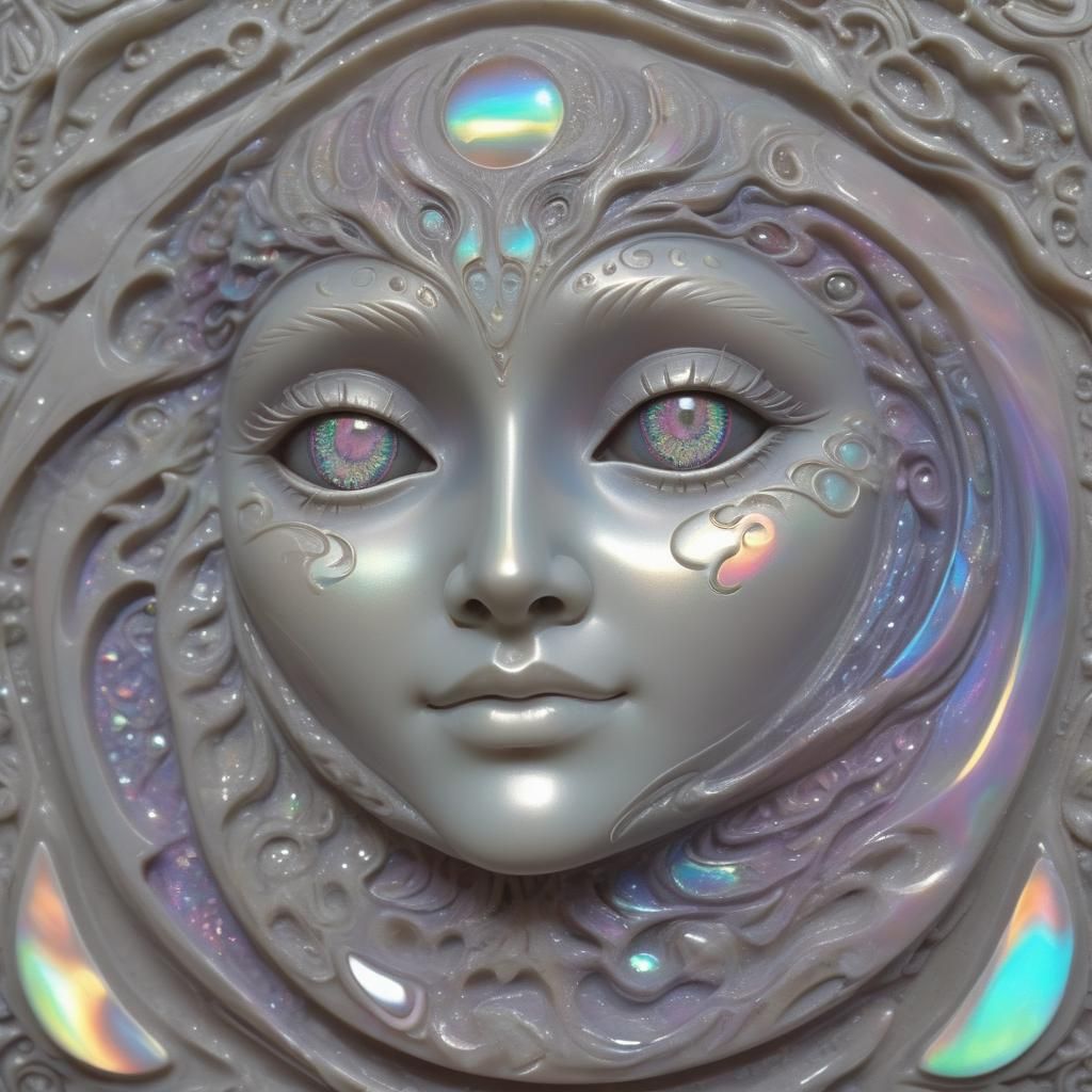 Psychedelic Relief Carving with Opalescent Texture