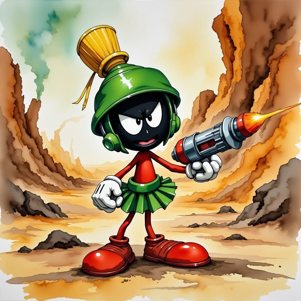 Classic Looney Tunes Marvin the Martian in Retro-Futuristic ...