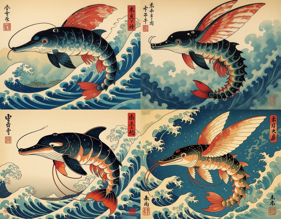 Bizarre Hybrid Sea Creature in Surrealist Style