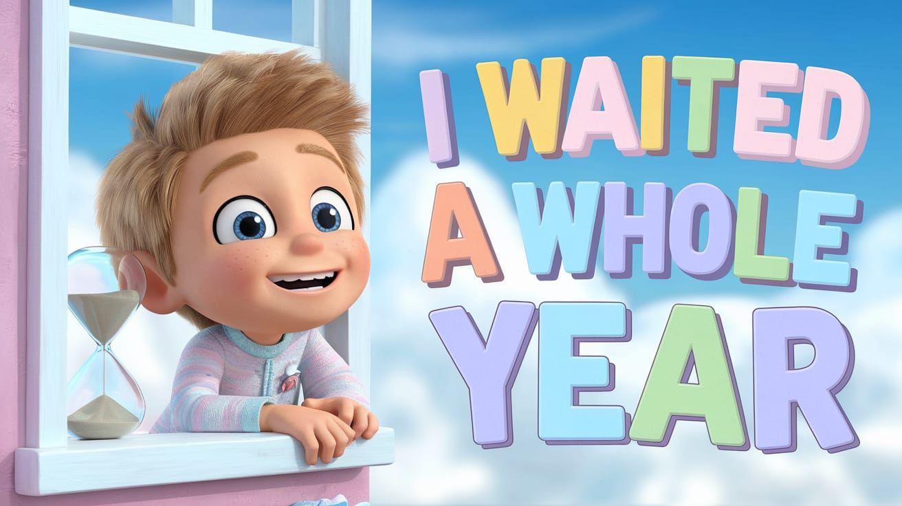 Boy Waiting by Window in Cartoon CGI Style