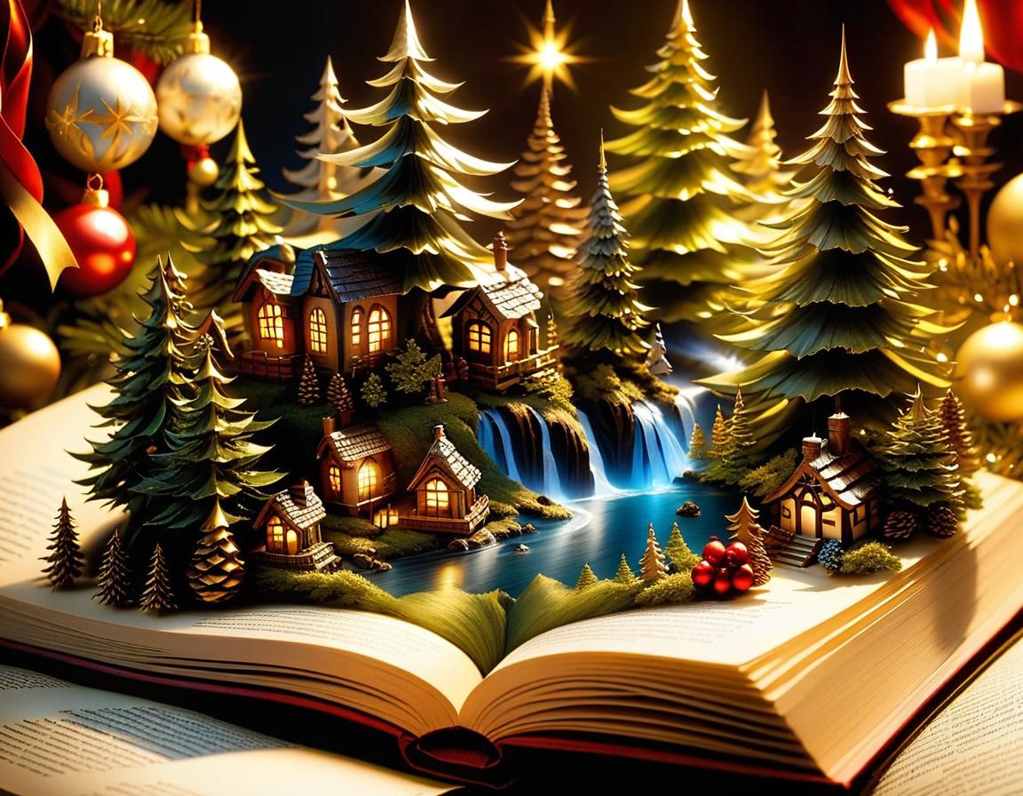 Christmas Fantasy World Unfolds on Book Pages