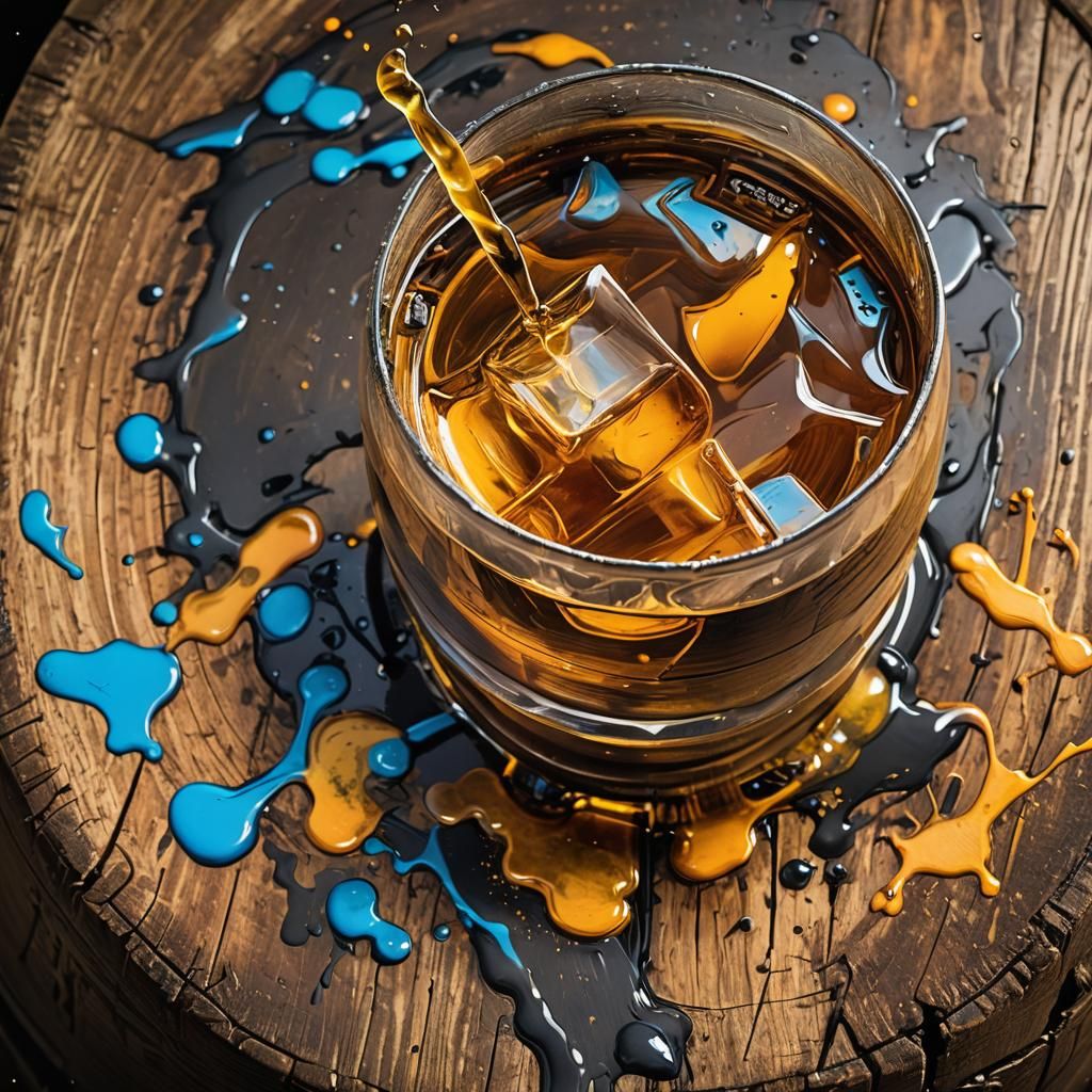 Graffiti Art: Rum on Aged Oak Barrel