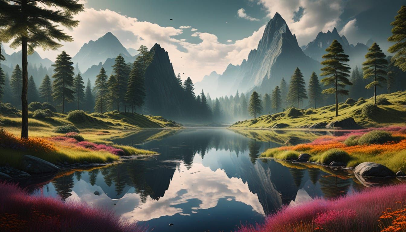 Surreal Vibrational Landscapes in Harmony with Color