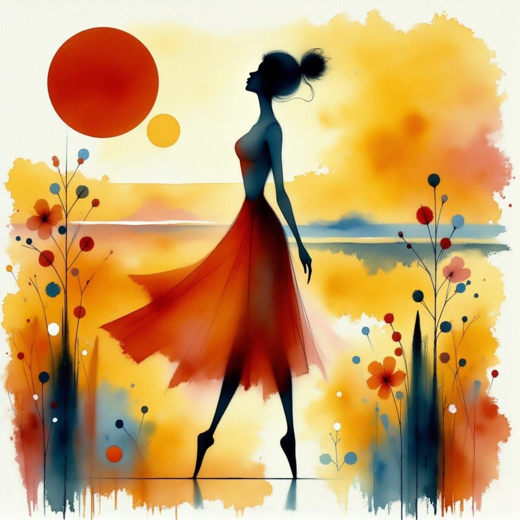 <lora:Earth and water:1.0> Bauhaus-inspired landscape at golden hour, minimalist geometry,