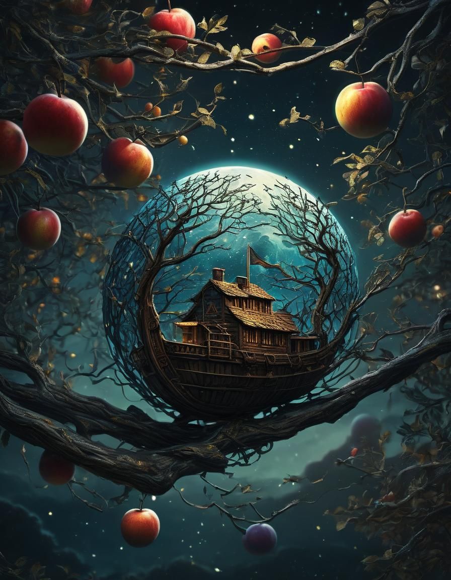 Apples as Moons: Hyperdetailed Atmospheric Painting