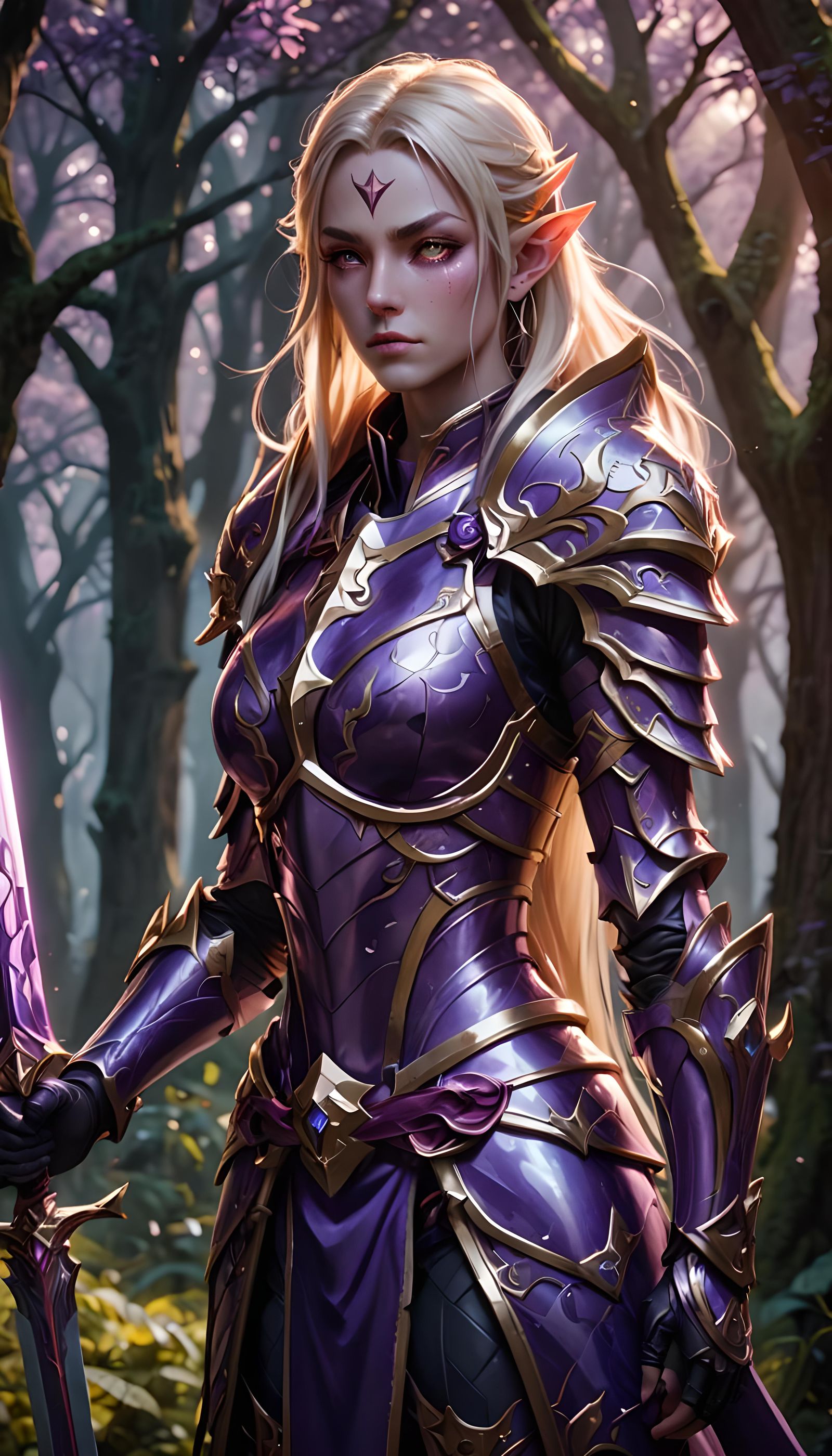 Female Blood Elf Paladin in 3D Anime Art