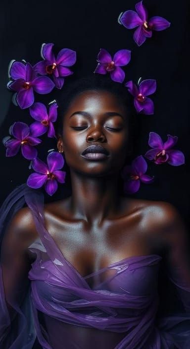 Ethereal Portrait of Black Woman in Dark Water