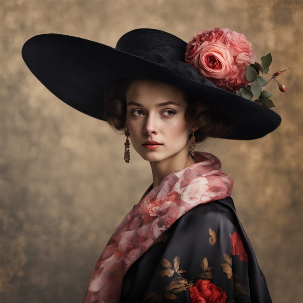 Elegant Art Déco Portrait in Golden Light