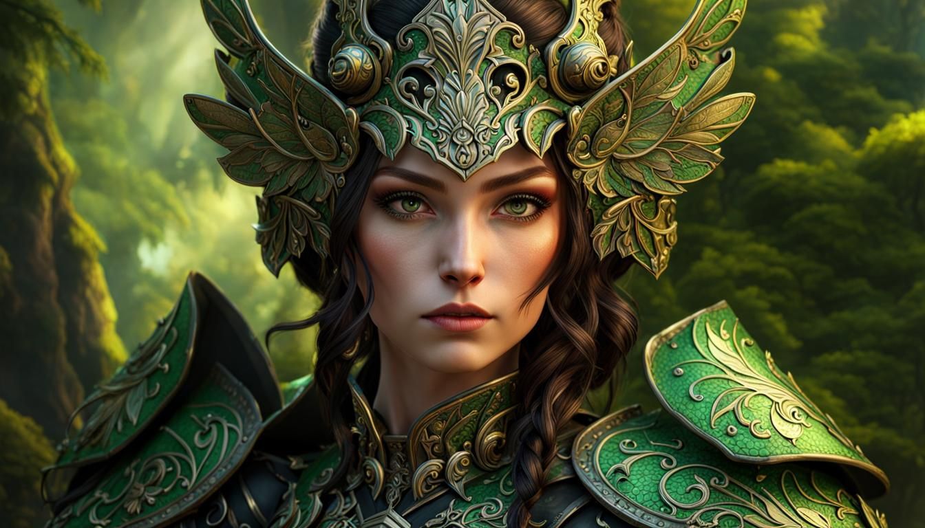 Anime Fairy Knight in Brocade Armor