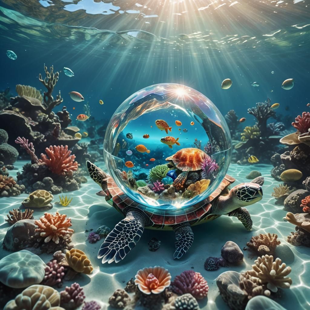 Surreal Boat Shatters Crystal Orb into Ocean