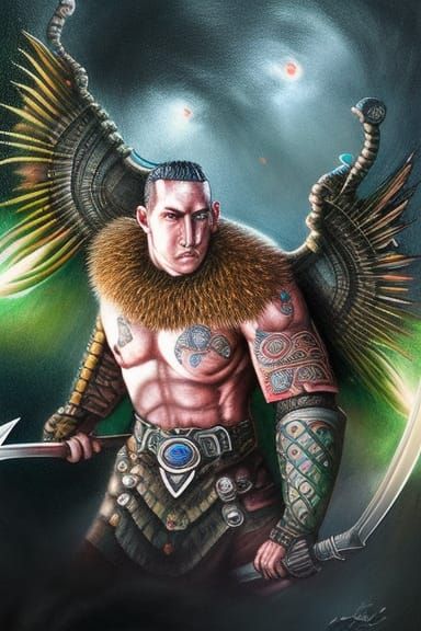 Celtic Bear Warrior's Epic Battle in Pencil Sketch