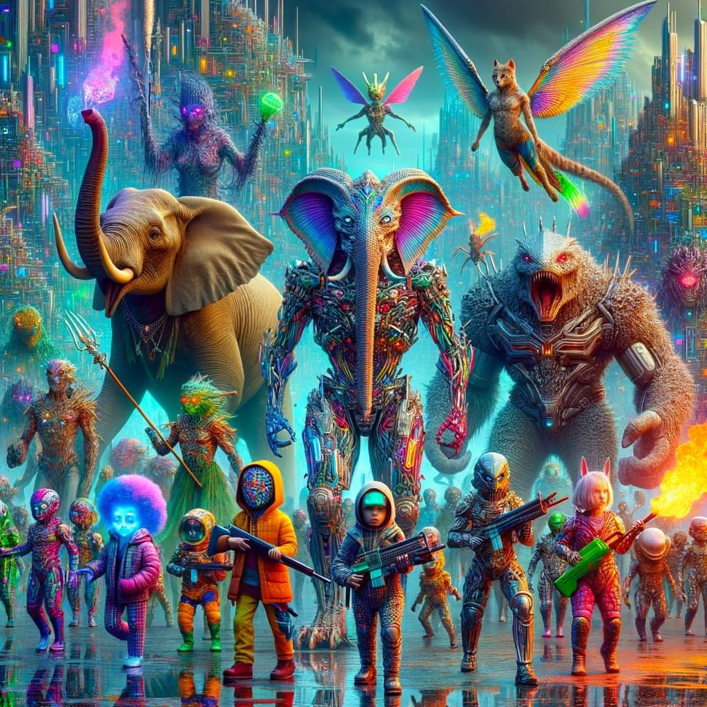 Eerie Hybrid Creatures in Magical Metropolis