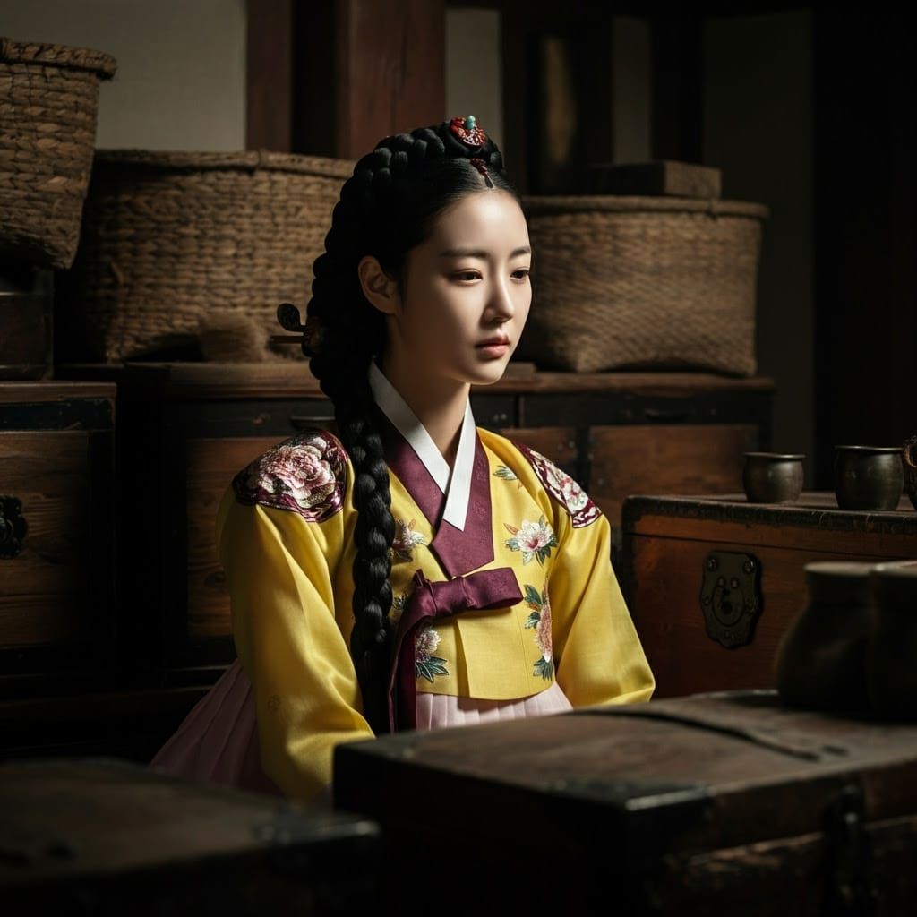 Stunning Korean Goddess of Wealth and Storage in Traditional...