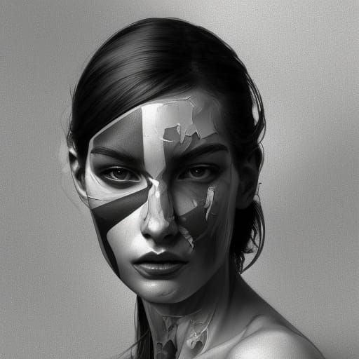 Monochrome Portrait in Hyperdetailed Lighting