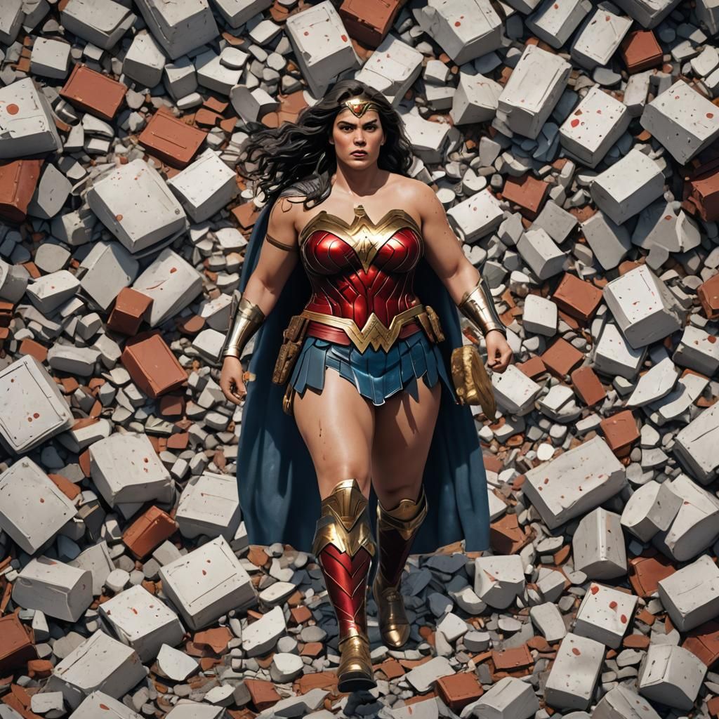 Obese Wonder Woman: Detailed Matte Painting