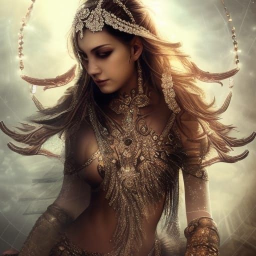 Jewel-Adorned Woman: A Digital Matte Painting