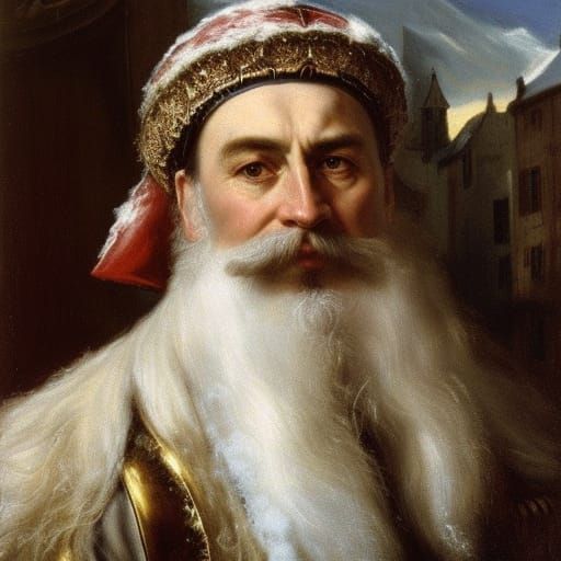 Snowy Peasant Portrait in Clockpunk Style