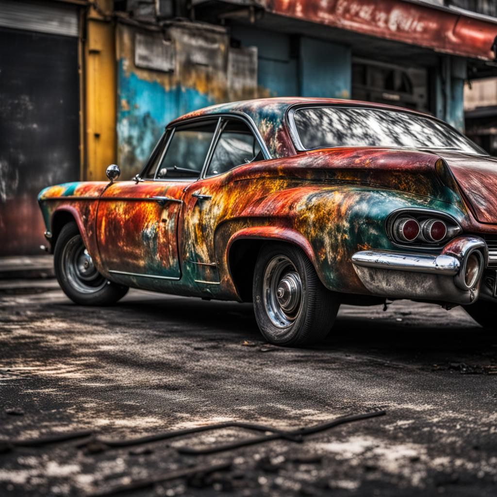 Hyperrealistic Car with Imperfect Paint Job