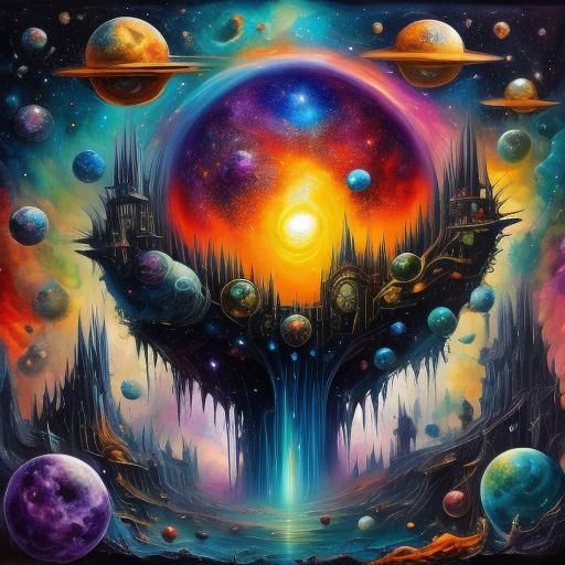 Surreal Grand Cannon in Dreamlike Cosmic Style