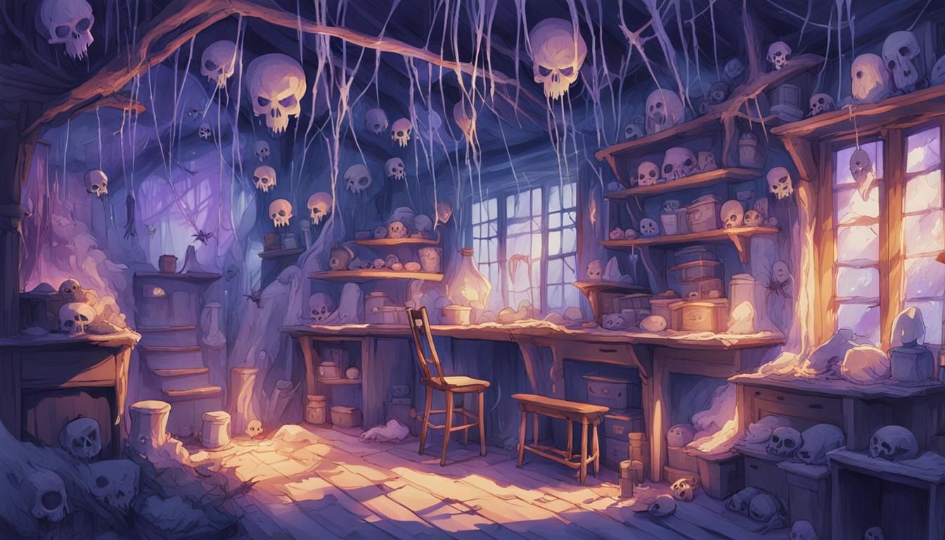 Whimsical Anime Witch Home Concept Art