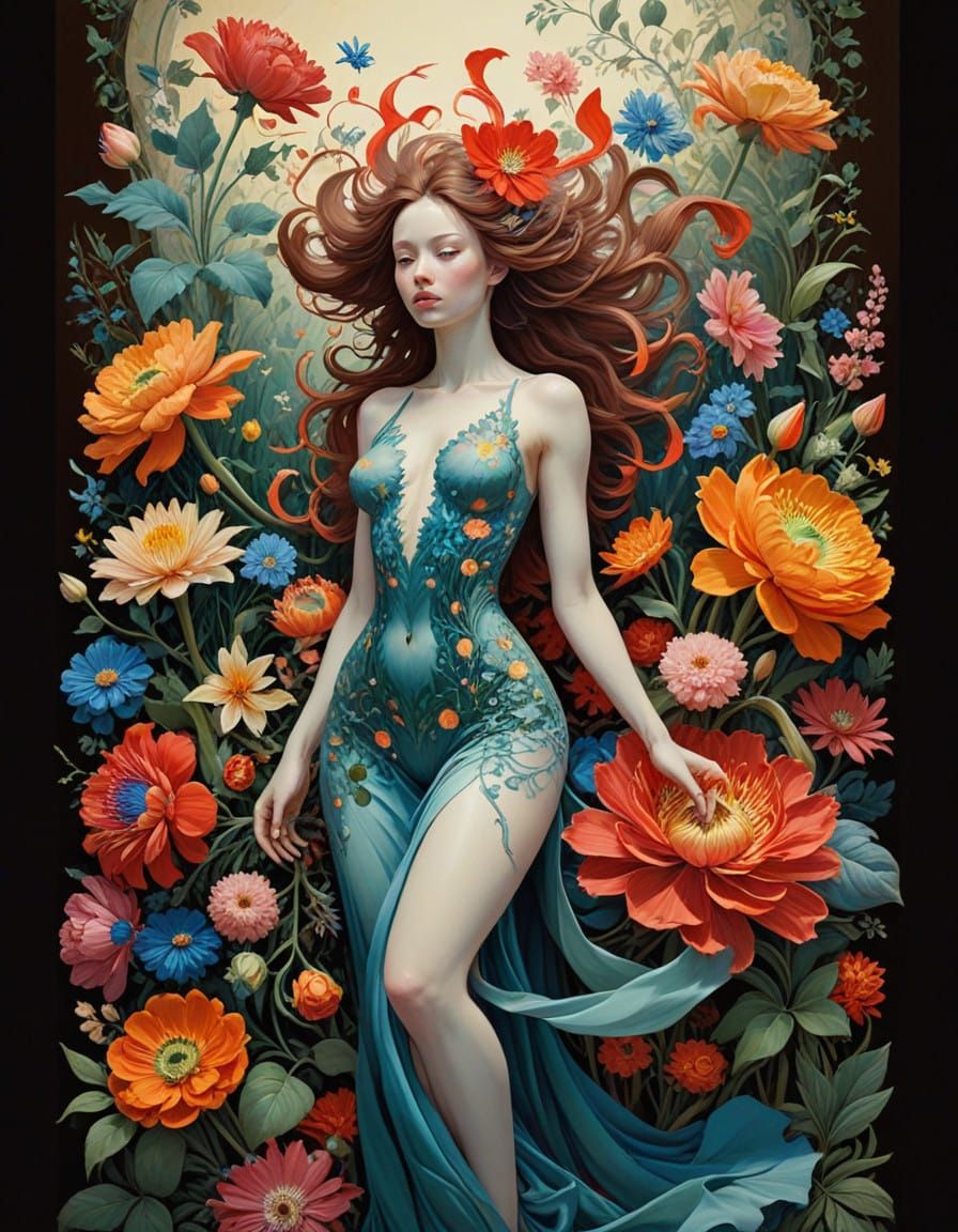 Vibrant Floral Masterpiece in Earthy Tones