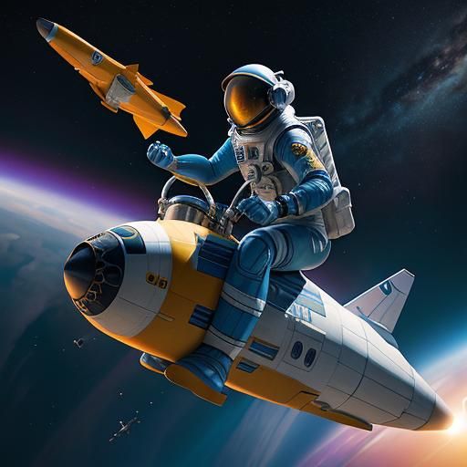 Cosmic Space Odyssey in Vibrant 3D Digital Art