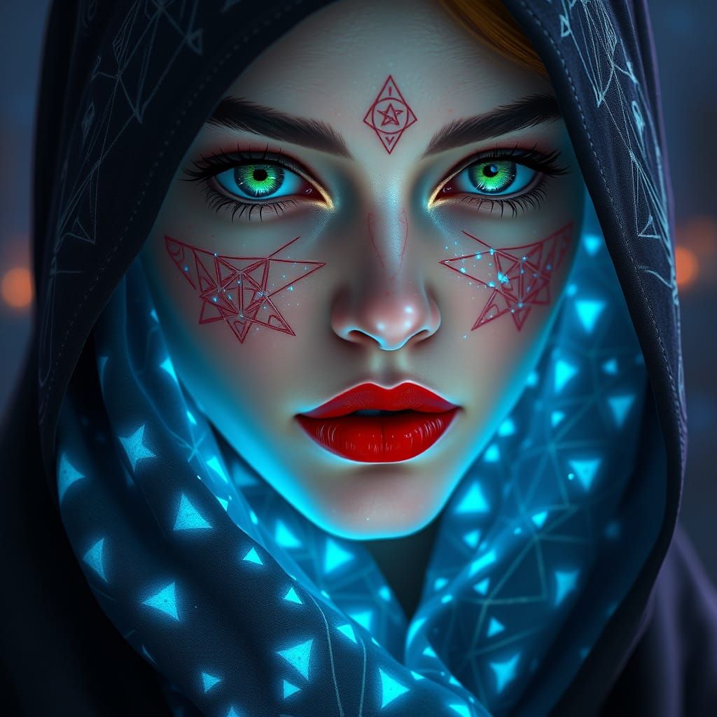 Ethereal Goddess in Cosmic Attire