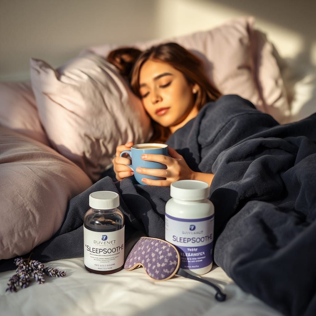 Soft Focus Serenity: Woman in Deep Slumber with SleepSoothe