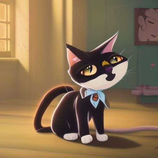 nanny cat Anime Key Visual, Deep Color, Intricate, 8k resolu...