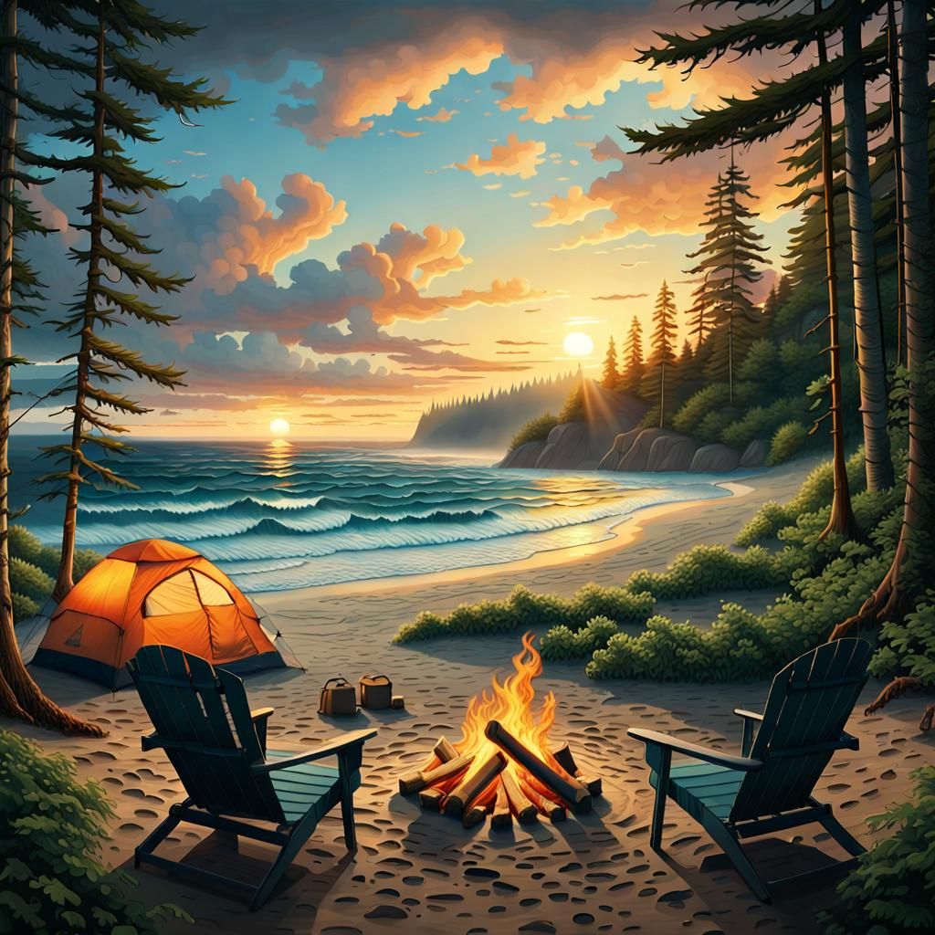 Epic Ocean View Campsite at Sunset