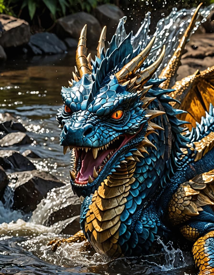 Sea Dragon Emerges from Waterfall: National Geographic Photo...