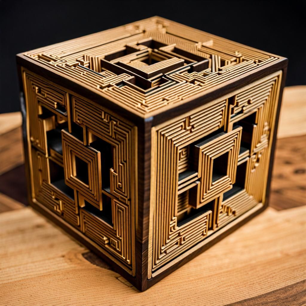 Impossible Concrete Cube Maze in Escher Style