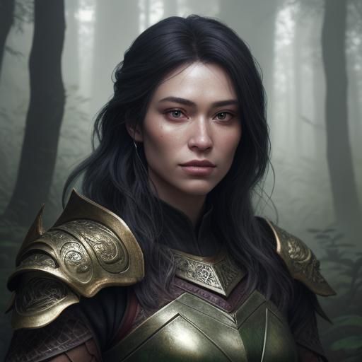 Mystical Forest Woman: Realistic Fantasy Portrait