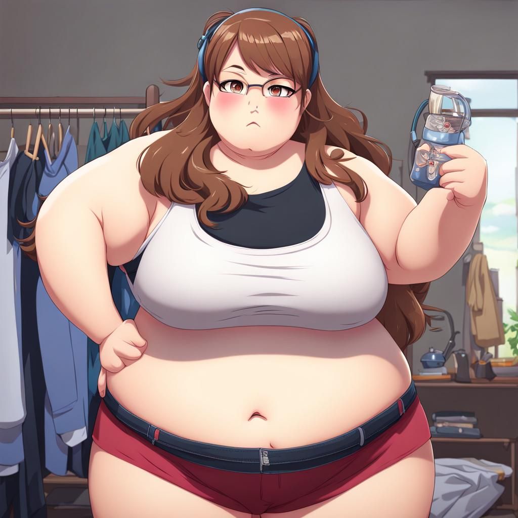 Anime Girl Growing Out of Clothes