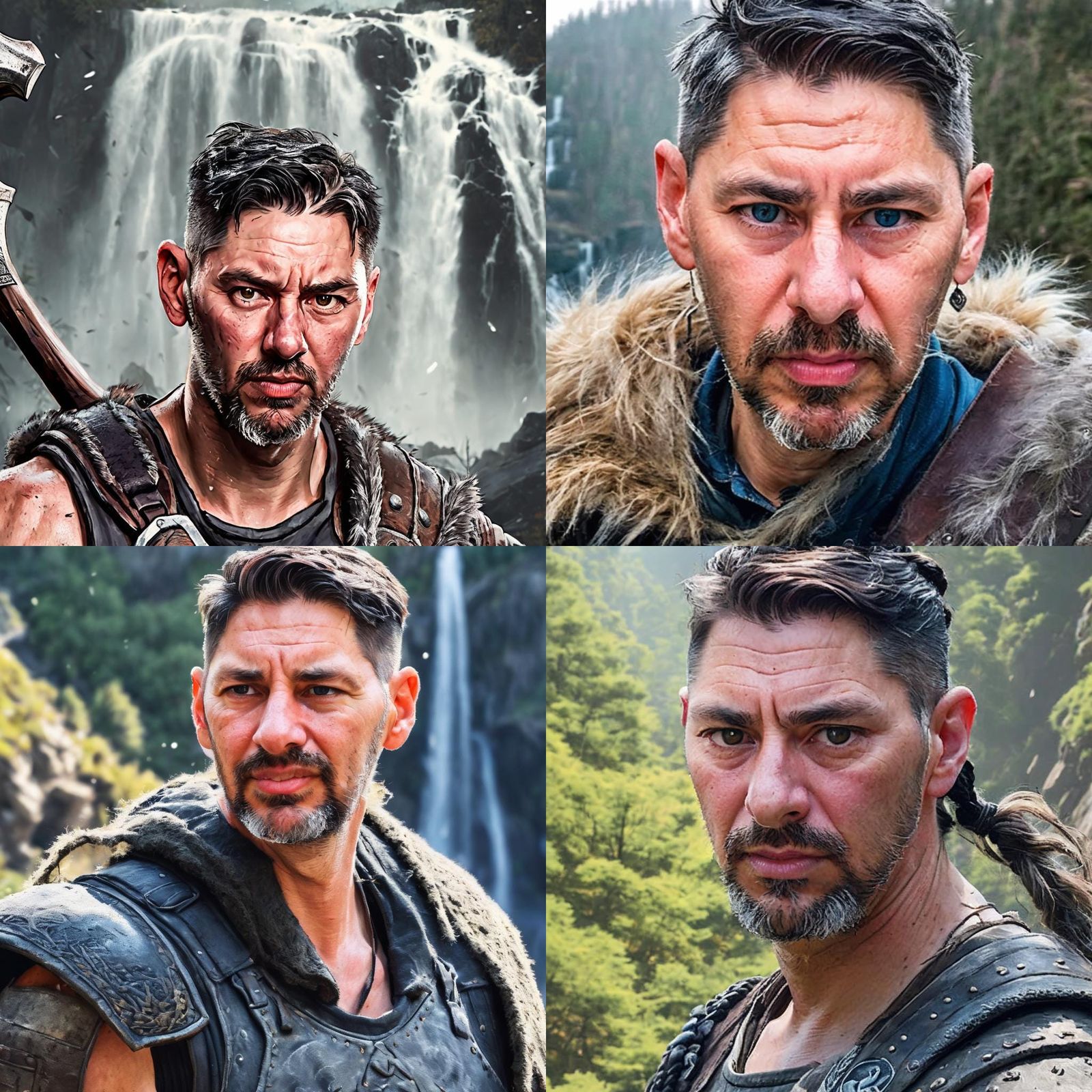 Viking Warrior Portrait in Dark Fantasy Style