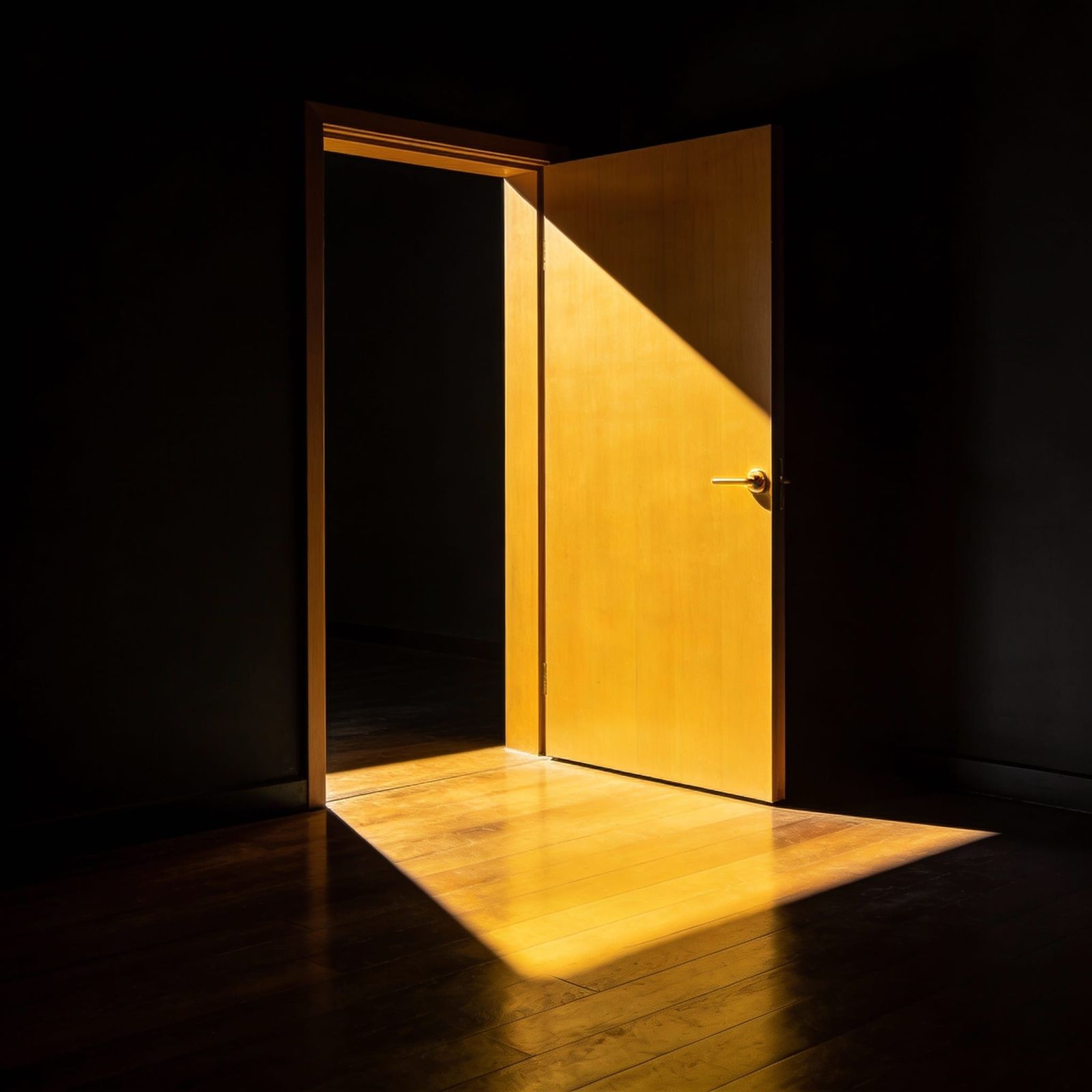 Minimalist Doorway With Geometric Sunlight