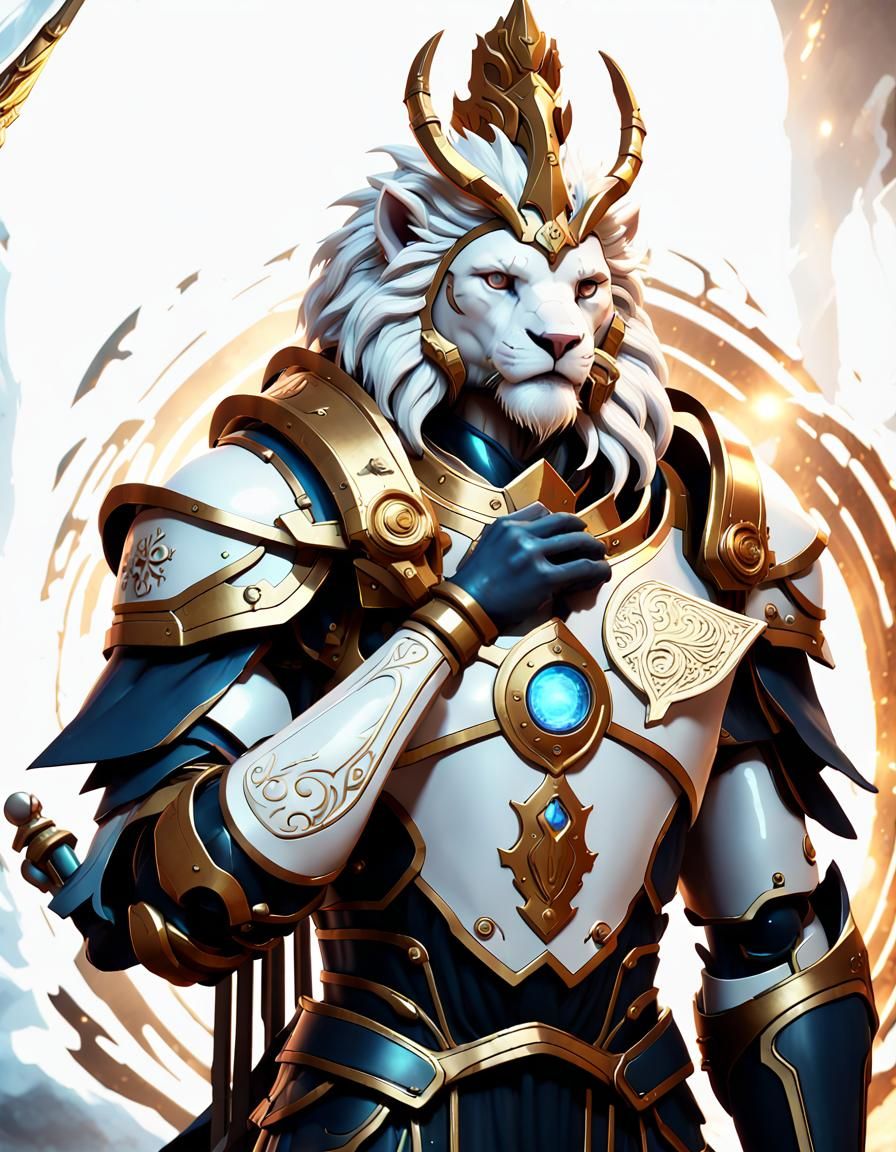 Holy Lion Machine with Divine Sword in 3D