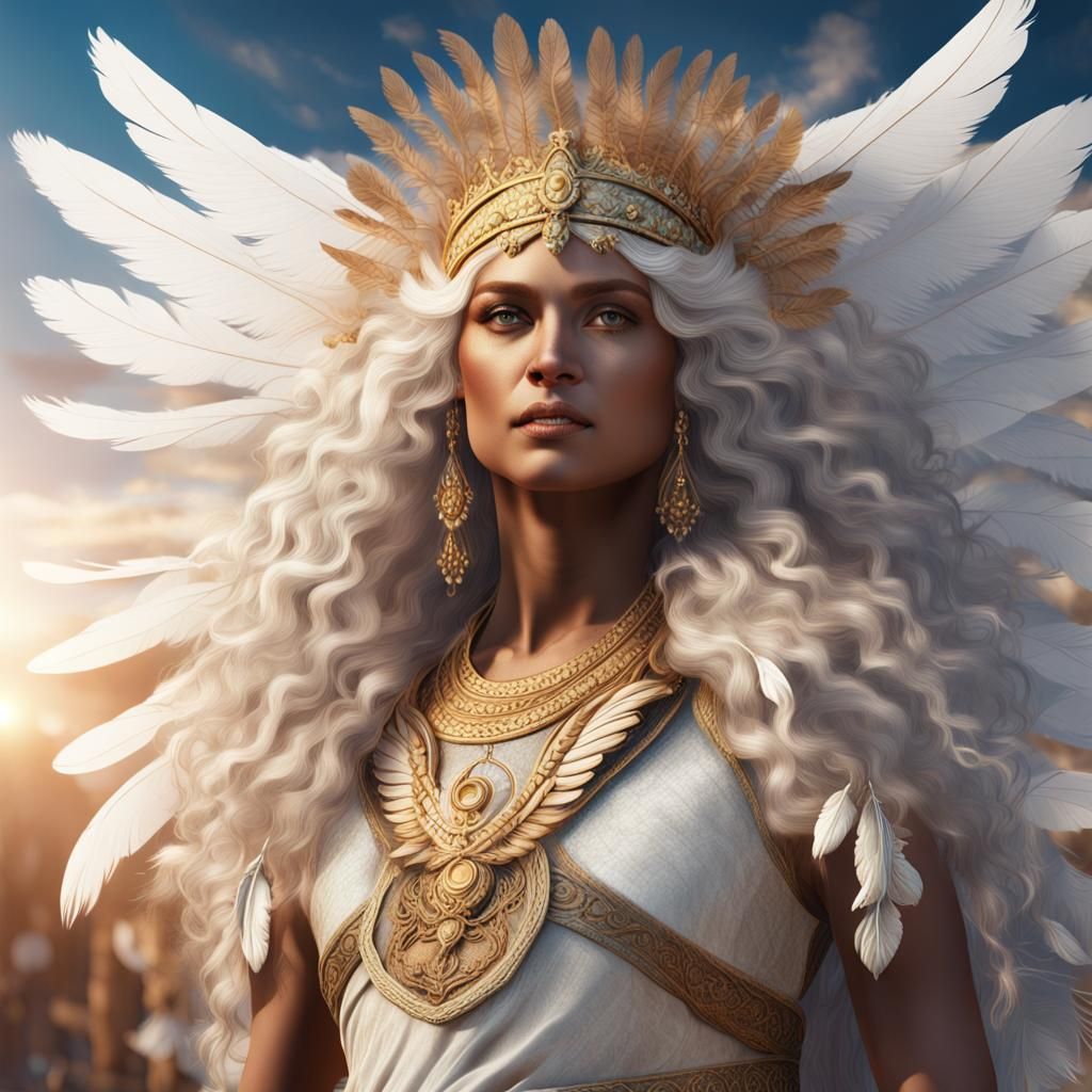 Amerindian Aphrodite: A Hyperrealistic Digital Painting