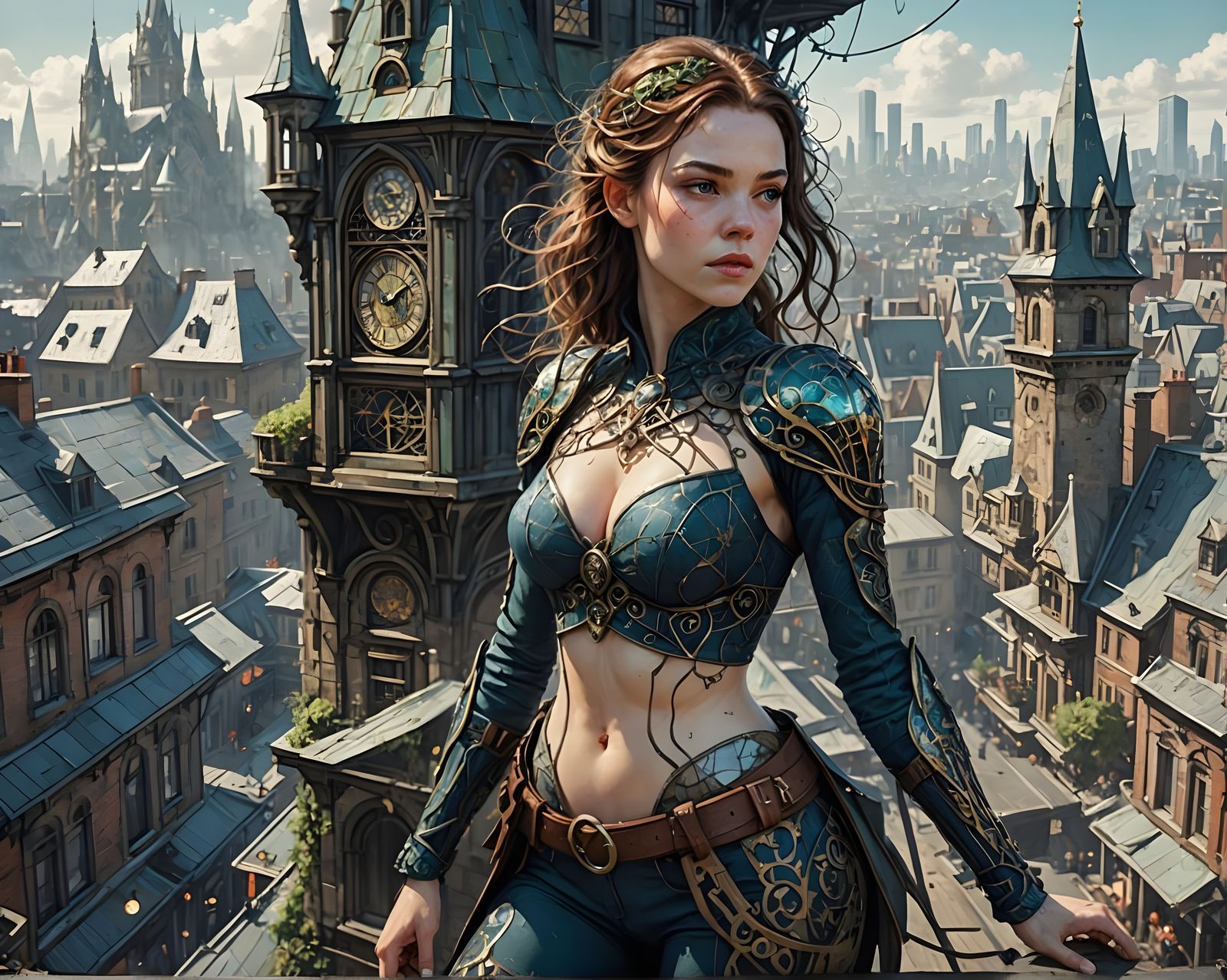 Dynamic City Portrait in Digital Art Style