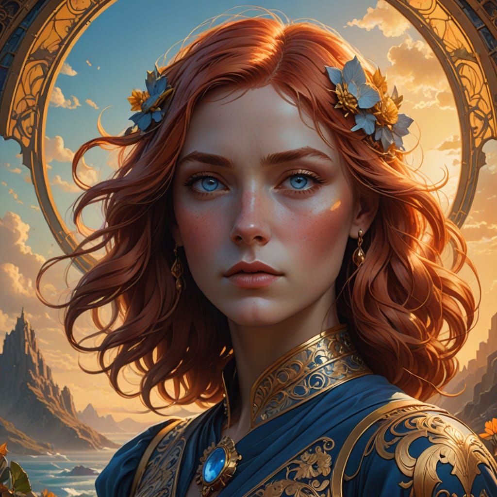 Ethereal Beauty in Art Nouveau Style